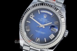 0.0 0 0 0 R40DDS00527 QF Extra Weighted Daydate 40mm 228239 904 Steel SS/SS Fluted Bez Blue Ombre Roman VR 3255