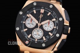 0 0 0 0 0 0 AP26420-022 DDF Royal Oak Offshore Chronograph RG/CER/RU Black Asian Clone Calibre 4401 