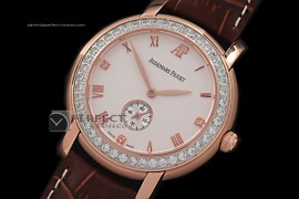 AP10004 Jules Audemars Classic Diam Bez RG White Asia Manual HW