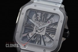 0 0 0 0 0 0 CAR-SAN-007S RF Santos de Cartier Skeleton 39mm Men PVD/SS Skeleton Customized 9611MC