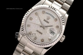 RLDDS03036 SS President Silver Jubilee Diamonds Swiss Eta 2836-2