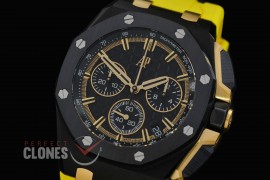 0 0 0 0 0 0 AP26420-033A DDF Royal Oak Offshore Chronograph DLC/CER/RU Black/Gold Asian Clone Calibre 4401 