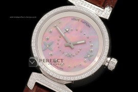 LV01002 Ladies Tambour 18 Chamallow SS MOP Pink c/w boxset