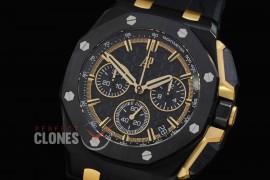 0 0 0 0 0 0 AP26420-033 DDF Royal Oak Offshore Chronograph DLC/CER/RU Black/Gold Asian Clone Calibre 4401 