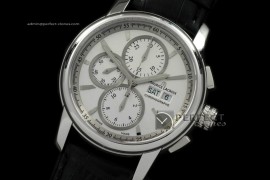 ML10031 Pontos Chronograph Day/Date SS/LE Wht A-77528800