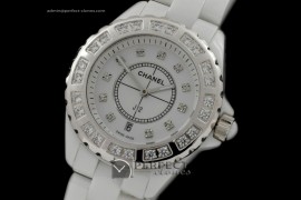 CHA01013 J12 White Ceramic Men Diamonds Japanese Quartz Boxset