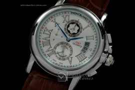 MB10016 Star Chrono GMT SS White Quartz Working Chronos