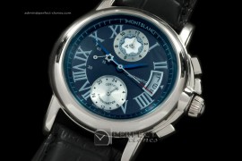 MB10017 Star Chrono GMT SS Black Quartz Working Chronos