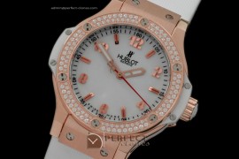 HB38-01036 Big Bang 38mm RG/Diam/Ru Aspen White Swiss Quartz