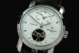 VC00211 Matle Tourbillon Duo Time SS/LE White Asian Auto 2813