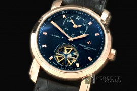 VC00222 Matle Tourbillon Duo Time RG/LE Black Asian Auto 2813