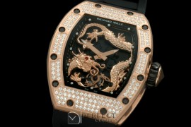 RM057-106D Dragon Tourbillon RG/RU Black/Gold Asian 21J Deco