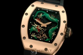 RM057-107 Dragon Tourbillon RG/RU Black/Green Asian 21J Deco