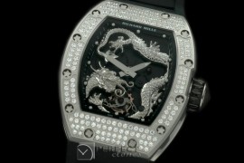 RM057-114D Dragon Tourbillon SS/RU Black/Plat Asian 21J Deco