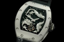 RM057-114 Dragon Tourbillon SS/RU Black/Plat Asian 21J Decor