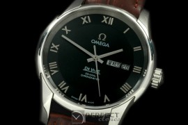 OMDE10062L Deville Co Axial Day/Date SS/LE Black Asian 2836