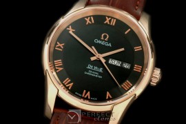 OMDE10072L Deville Co Axial Day/Date RG/LE Black Asian 2836