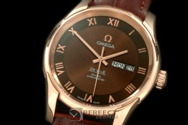 OMDE10073L Deville Co Axial Day/Date RG/LE Brown Asian 2836