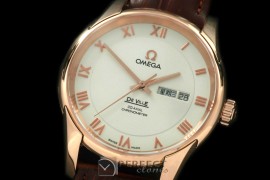 OMDE10071L Deville Co Axial Day/Date RG/LE White Asian 2836