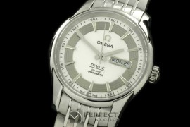 OMDE10066 Deville Co Axial Day/Date SS/SS White Asian 2836