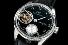 IWPTB00112 Portugese FA Jones Tourbillon SS/LE Black Tourbillo