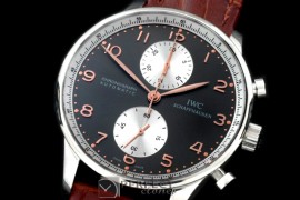 IWPG10007 Portuguese Chrono SS/LE Blk Grey/Wht A-775New Impr
