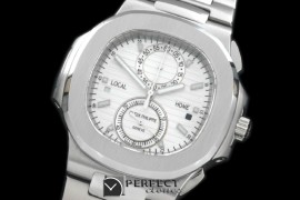 PP-5990-101 599Nautilis Chrono SS/SS White Jap Qtz