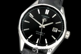 TGCA-00502L Carrera Calibre 5 Automatic SS/LE Black A-2824