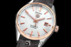 TGCA-00506L Carrera Calibre 5 Automatic SS/RG White A-2824