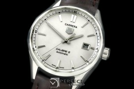 TGCA-00501L Carrera Calibre 5 Automatic SS/LE White A-2824