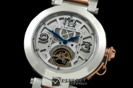 CARPS00111 Pasha Tourbillon 42mm SS/RG White Miyota 9015