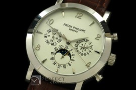 PPCA10033 Classic Perpetual Calendar SS/LE White Num Asian 2813