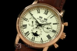 PPCC10016 Calendar Complications RG/LE White Roman Asian 2813