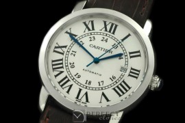 CARDC01003 Ronde De Cartier Automatic SS/LE White Asian 2824