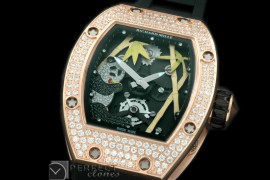 RM026-102D Panda Tourbillon RG/RU Skeleton Asian 21J Decorat