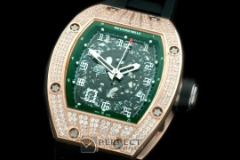 RM010-115 RG/RU Diam/Green Asian 21J Decorated