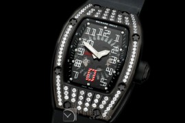 RM007-222D PVD/RU/Diam Black/Black Asian 21J Decorated