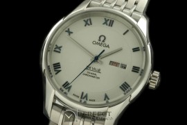 OMDE00506S Deville Hour Vision Co Axial Day/Date SS/SS White Mi