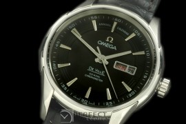 OMDE00502 Deville Hour Vision Co Axial Day/Date SS/LE Black Miy