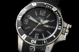 BALL10052 Hydrocarbon DayDate SS/LE Black J-Miyota 8205