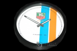 TGDC10011 Dealer Clock Monaco Gulf Style PVD/Wht Swiss Quartz