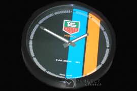 TGDC10012 Dealer Clock Monaco Gulf Style PVD/Blk Swiss Quartz