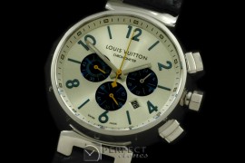 LV20001 Tambour Chronograph Men SS/LE White Jap Qtz