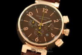 LV20007 Tambour Chronograph Men RG/LE Brown Jap Qtz