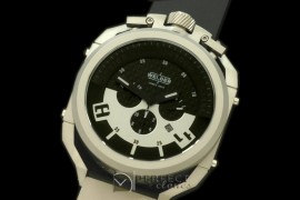 WLD30051 K36 Chronograph SS/RU Black/White Jap Qtz