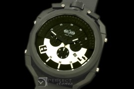 WLD30056 K36 Chronograph PVD/RU Black/White Jap Qtz