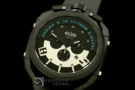 WLD30059 K36 Chronograph PVD/RU Black/BlueJap Qtz