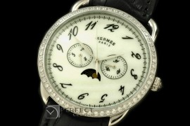 HE10031D Arceau Calendar SS/LE/Diam White Jap Quartz