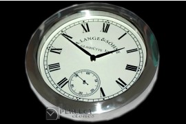 ALDC10001 Dealer Clock Lange 1 Style SS/Wht-Roman Swiss Quartz