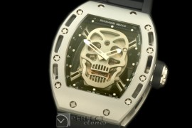 RM052-101 Skull Tourbillon SS/RU Black Asian 21J Decorated